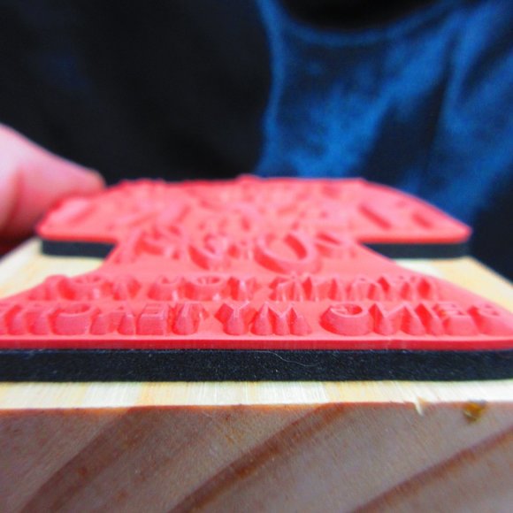 Teaching Is Heart Work Wood Mounted Stamp 4" X 3" - Picture 3 of 3